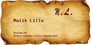 Malik Lilla névjegykártya